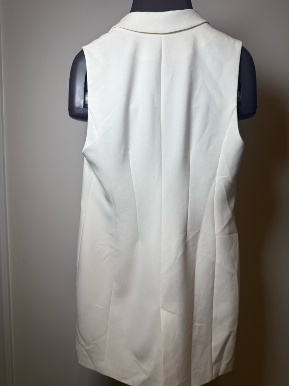White house black market Rowen Cream Sleeveless Long Blazer Vest - Picture 8 of 13
